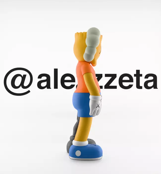 Kaws Bart Simpson x Bart Simpson Flayed Open Textured Low-poly 3D model_14