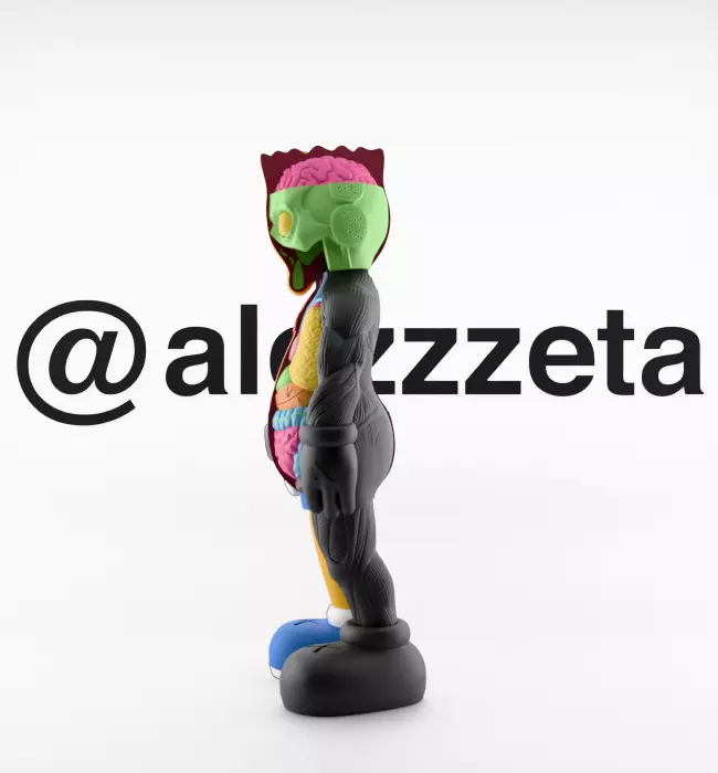 Kaws Bart Simpson x Bart Simpson Flayed Open for Print 3D print model_5