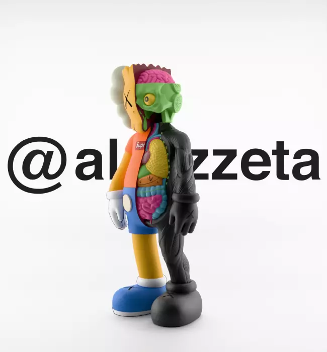 Kaws Bart Simpson x Bart Simpson Flayed Open for Print 3D print model_3