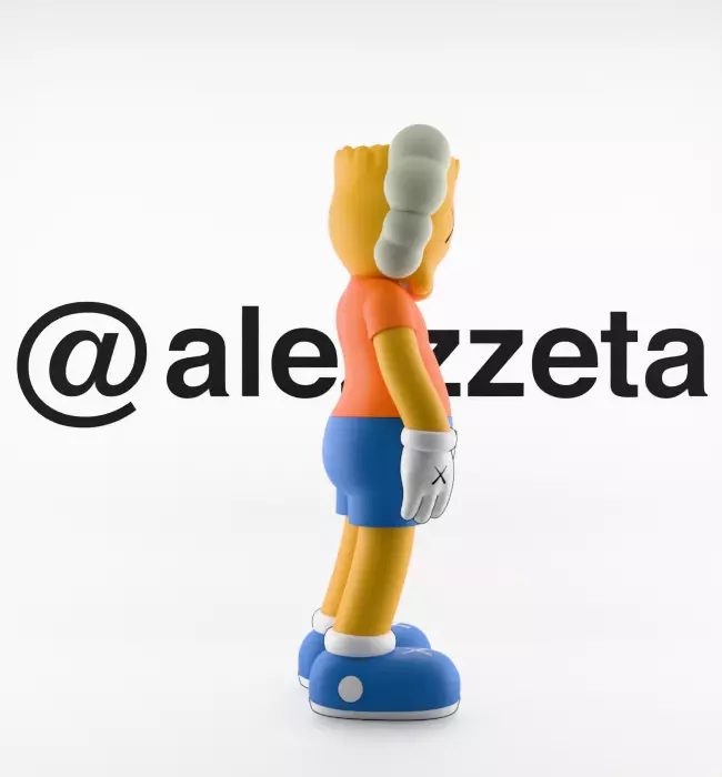 Kaws Bart Simpson x Bart Simpson Flayed Open for Print 3D print model_32