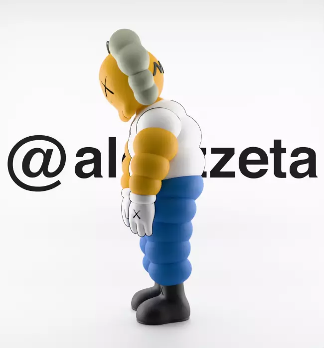 Kaws Homer Simpson x Homer Simpson What Party Textured Low-poly 3D model_23
