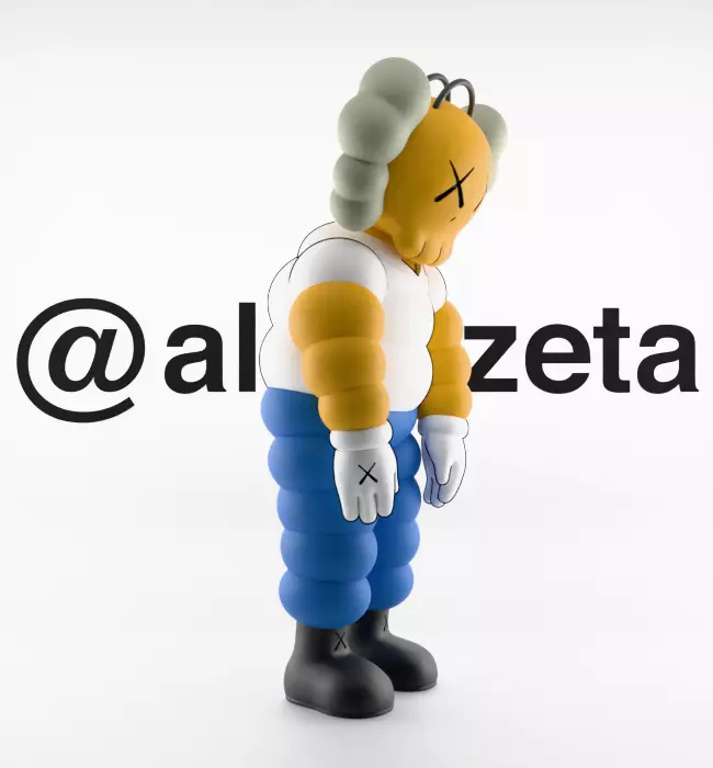 Kaws Homer Simpson x Homer Simpson What Party Textured Low-poly 3D model_34