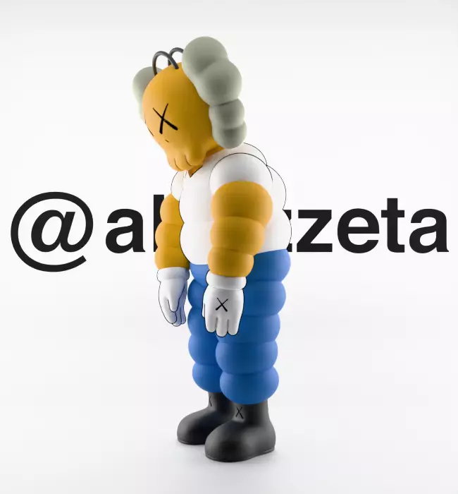 Kaws Homer Simpson x Homer Simpson What Party Textured Low-poly 3D model_22