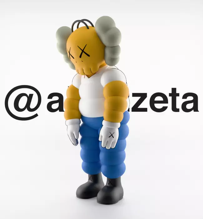 Kaws Homer Simpson x Homer Simpson What Party Textured Low-poly 3D model_21