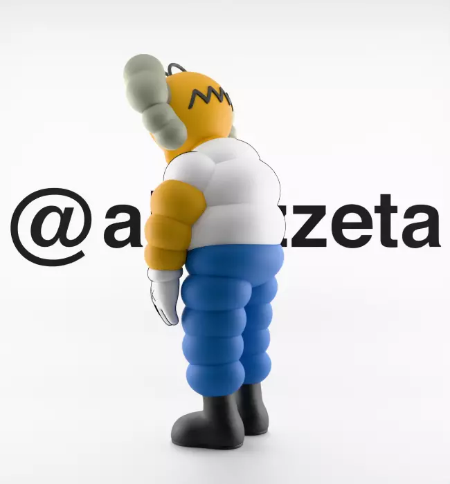 Kaws Homer Simpson x Homer Simpson What Party Textured Low-poly 3D model_25