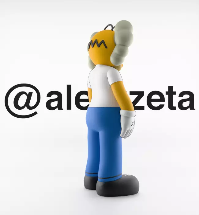 Kaws Homer Simpson x Homer Simpson What Party Textured Low-poly 3D model_13