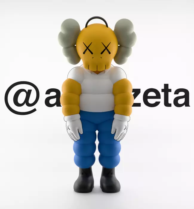 Kaws Homer Simpson x Homer Simpson What Party Textured Low-poly 3D model_19