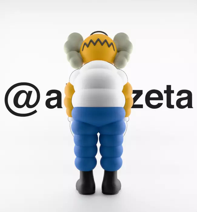 Kaws Homer Simpson x Homer Simpson What Party Textured Low-poly 3D model_28