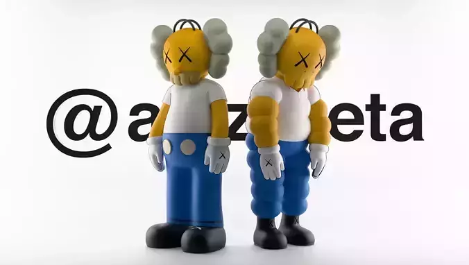 Kaws Homer Simpson x Homer Simpson What Party Textured Low-poly 3D model