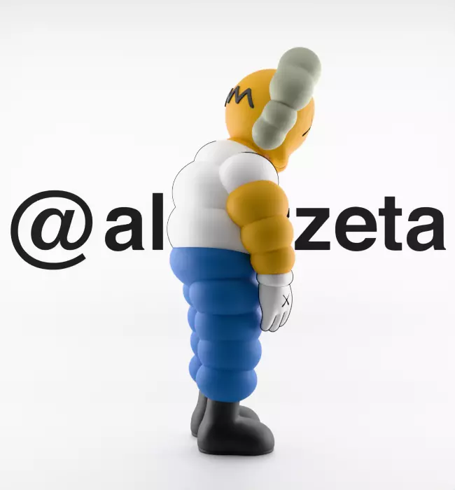 Kaws Homer Simpson x Homer Simpson What Party Textured Low-poly 3D model_32