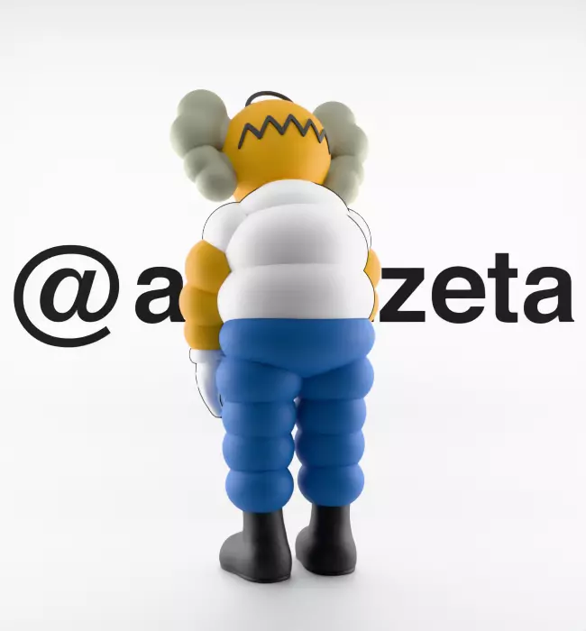 Kaws Homer Simpson x Homer Simpson What Party Textured Low-poly 3D model_27