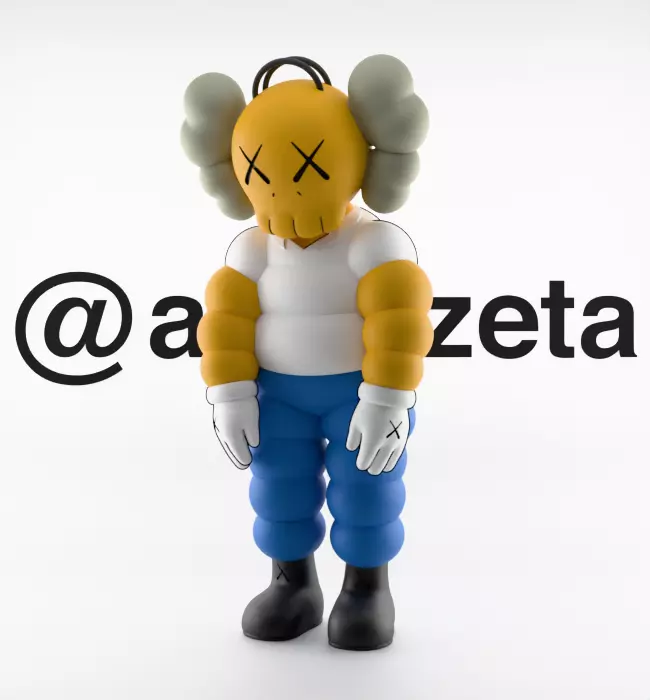 Kaws Homer Simpson x Homer Simpson What Party Textured Low-poly 3D model_20