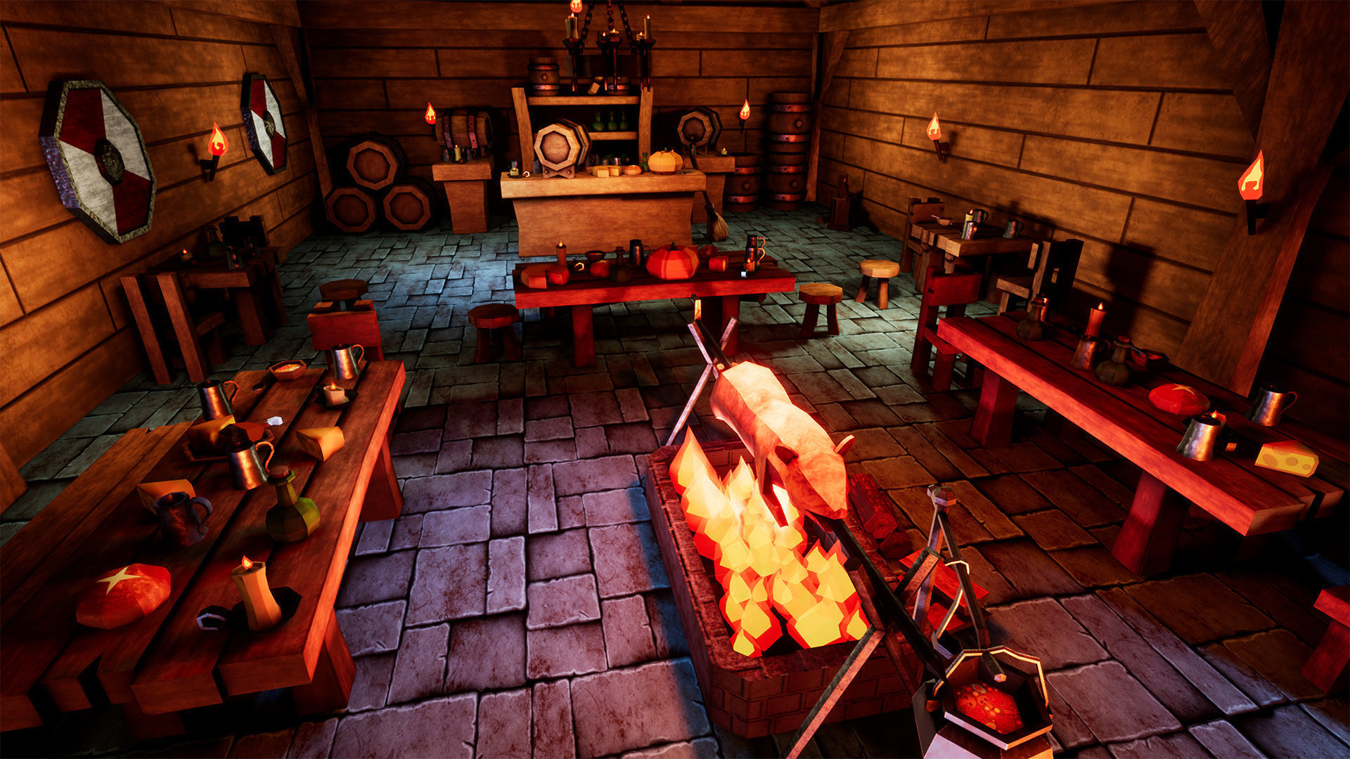 Stylized Tavern  51 Assets Low-poly 3D model_7