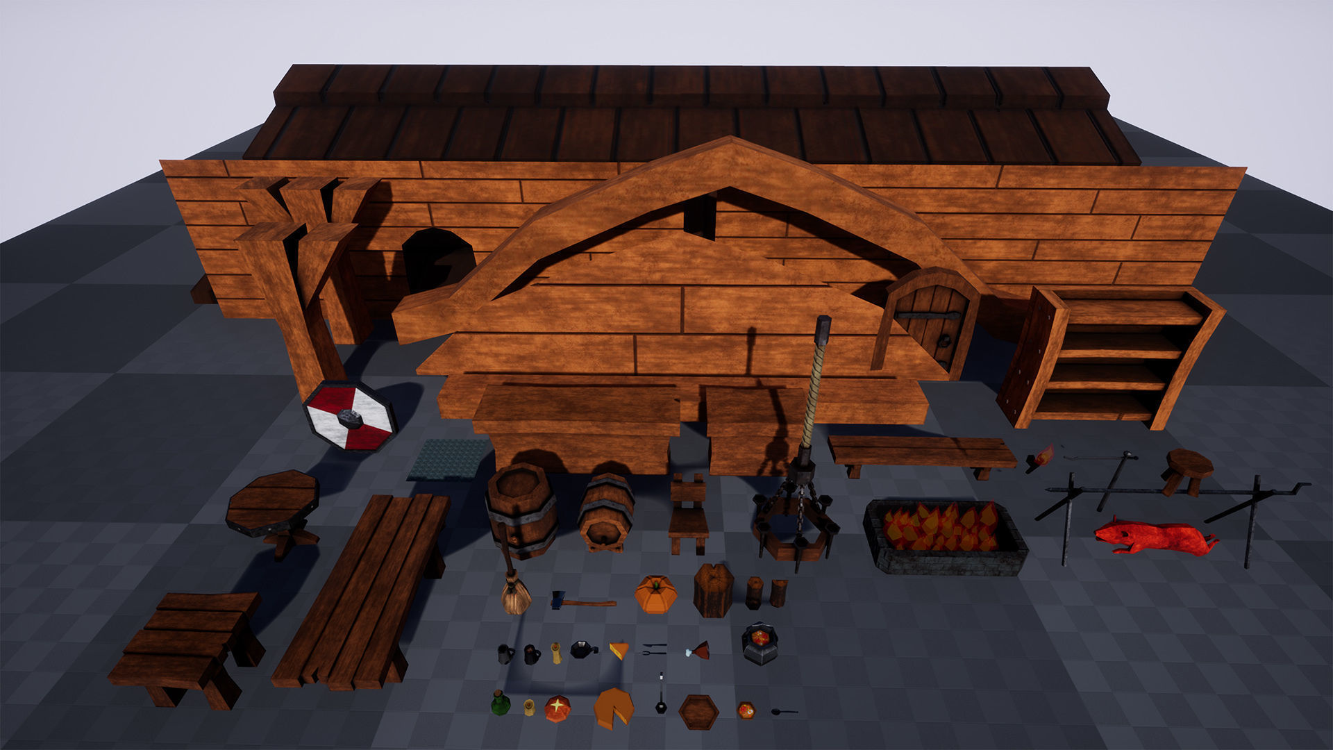 Stylized Tavern  51 Assets Low-poly 3D model_14
