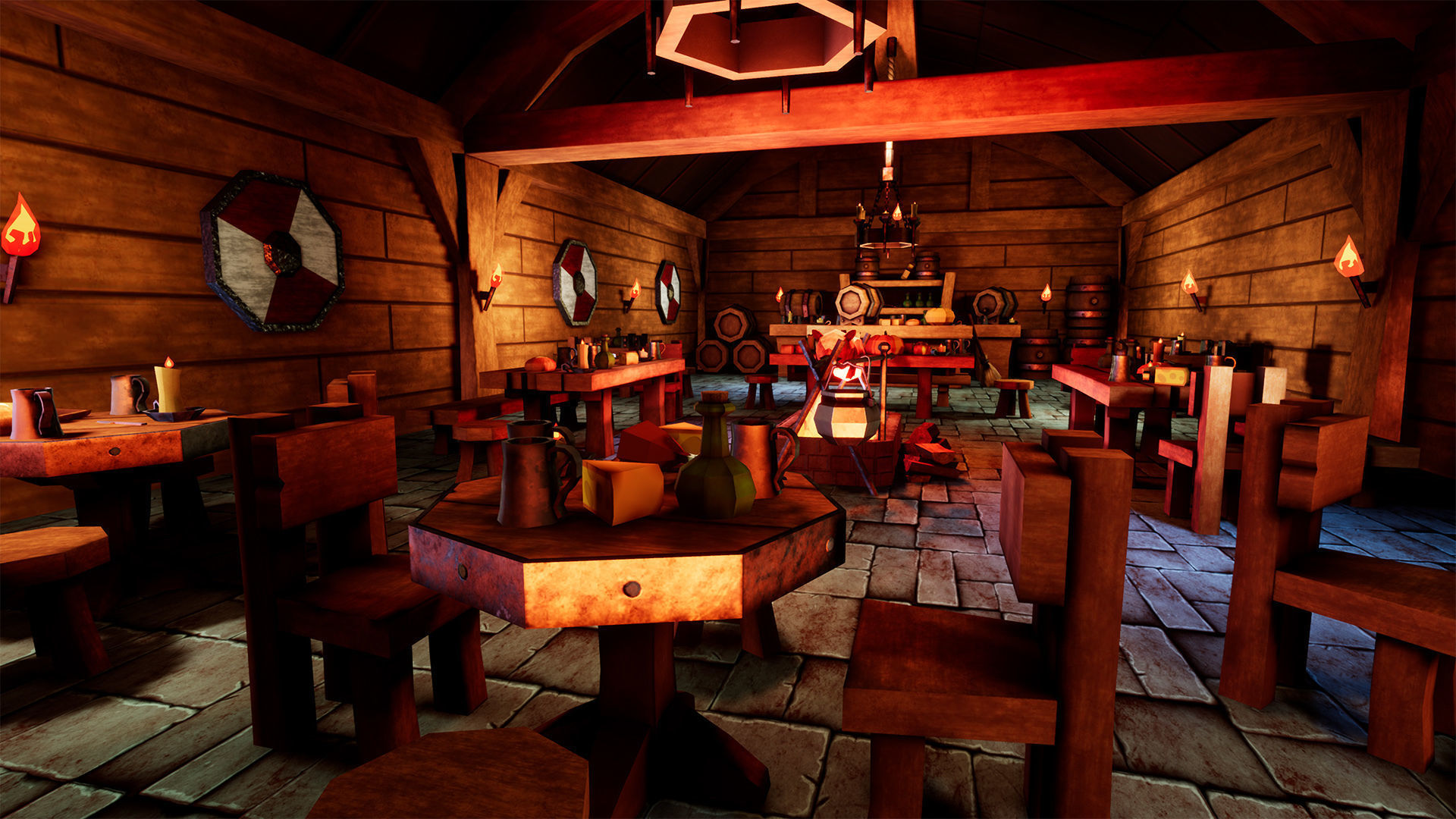Stylized Tavern  51 Assets Low-poly 3D model_2