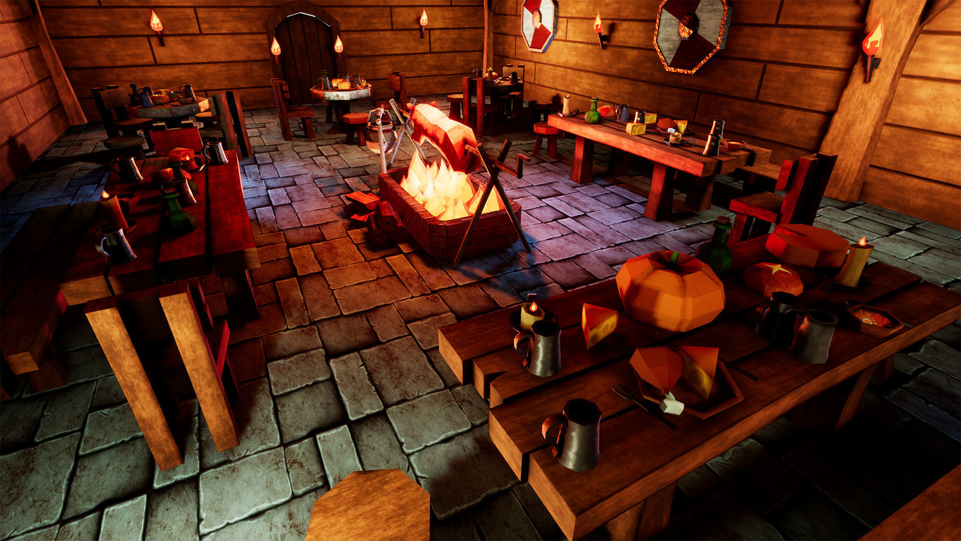 Stylized Tavern  51 Assets Low-poly 3D model_6
