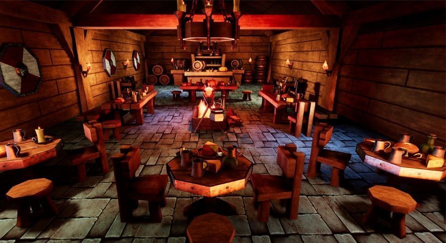 Stylized Tavern  51 Assets Low-poly 3D model_18