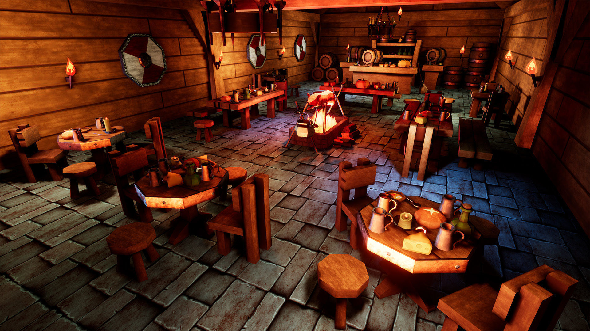 Stylized Tavern  51 Assets Low-poly 3D model_3