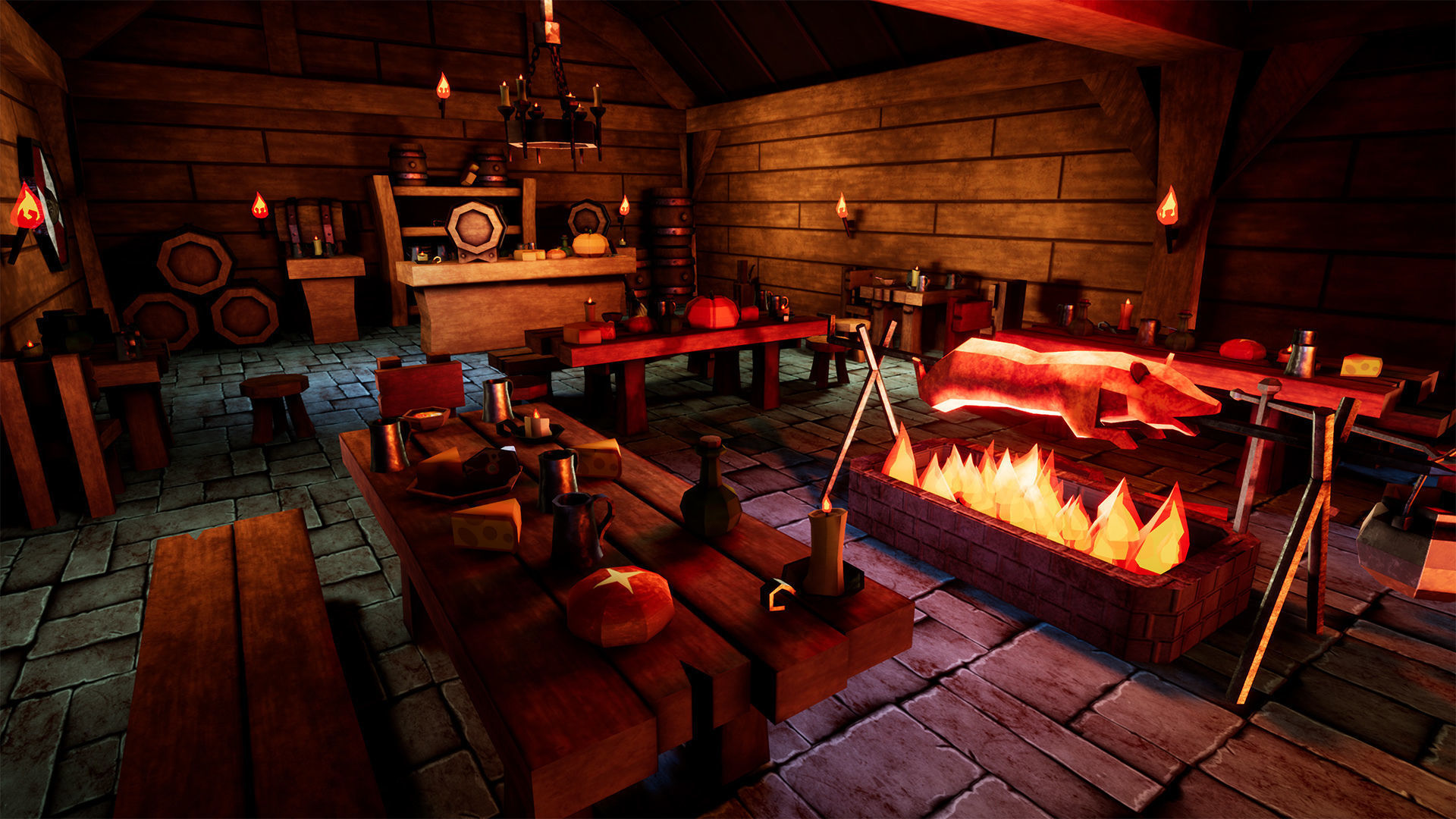 Stylized Tavern  51 Assets Low-poly 3D model_8