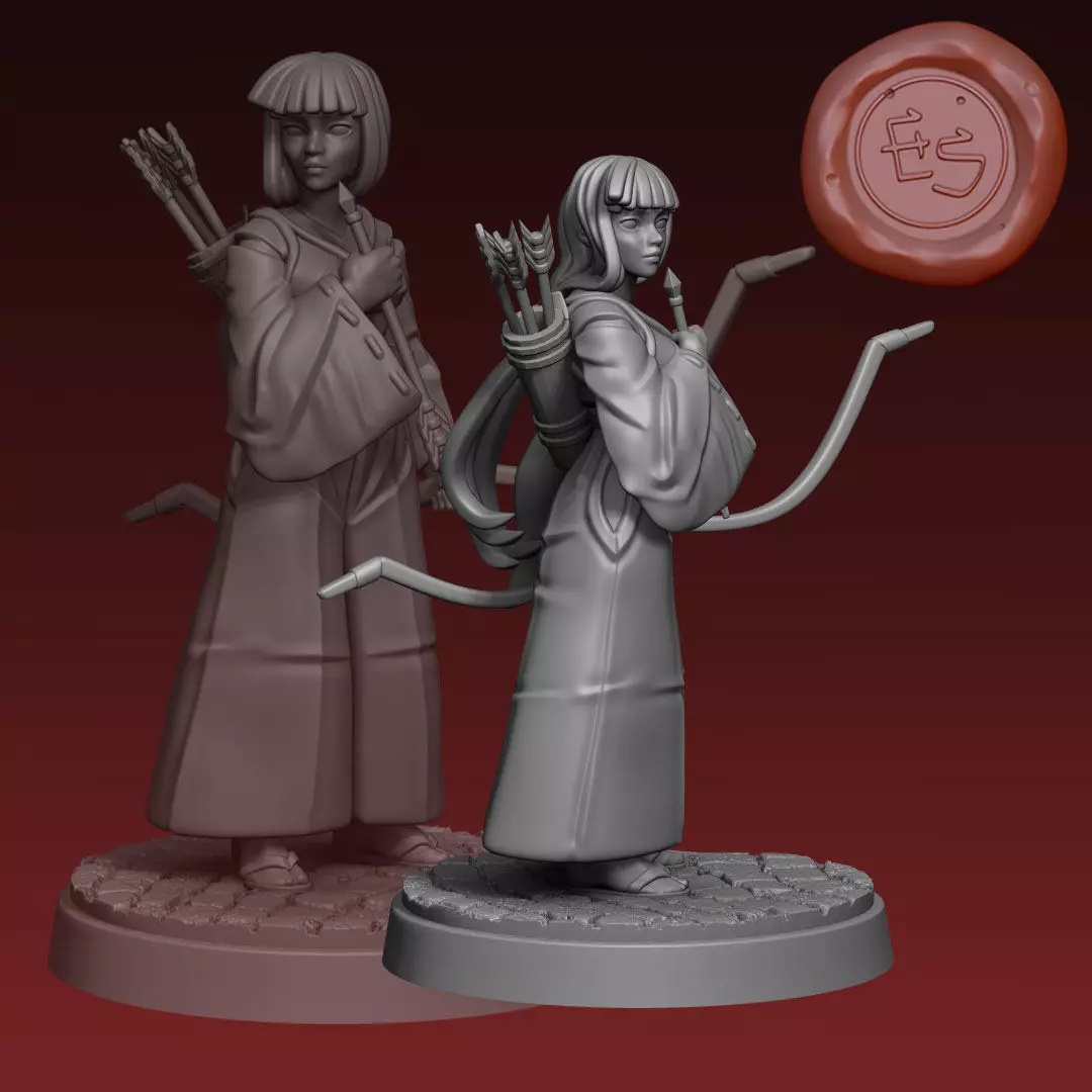 Kikyo - Inuyasha - 32mm Miniature 3D print model_0