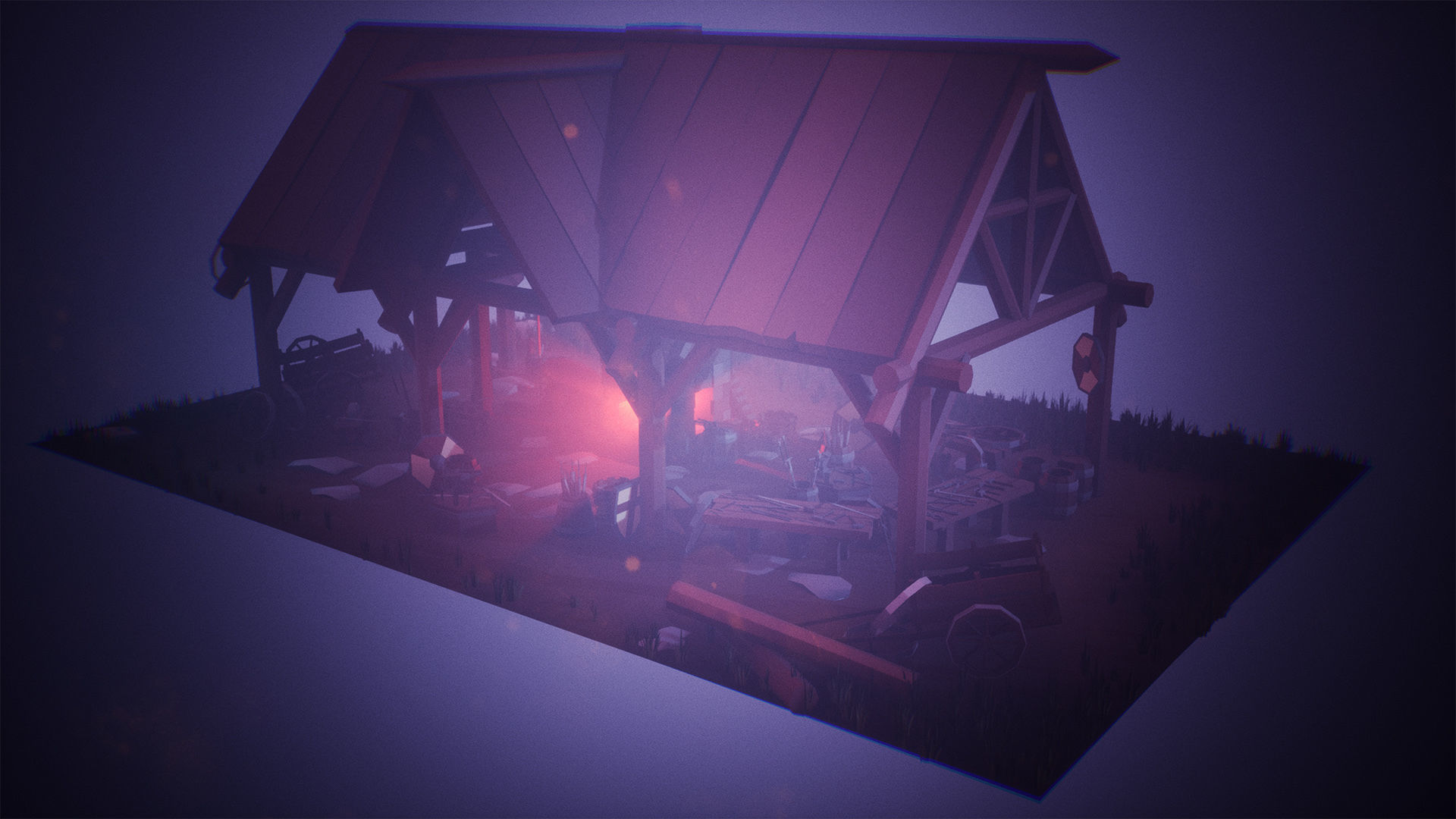 Stylized Medieval Forge  53 Assets Low-poly 3D model_4