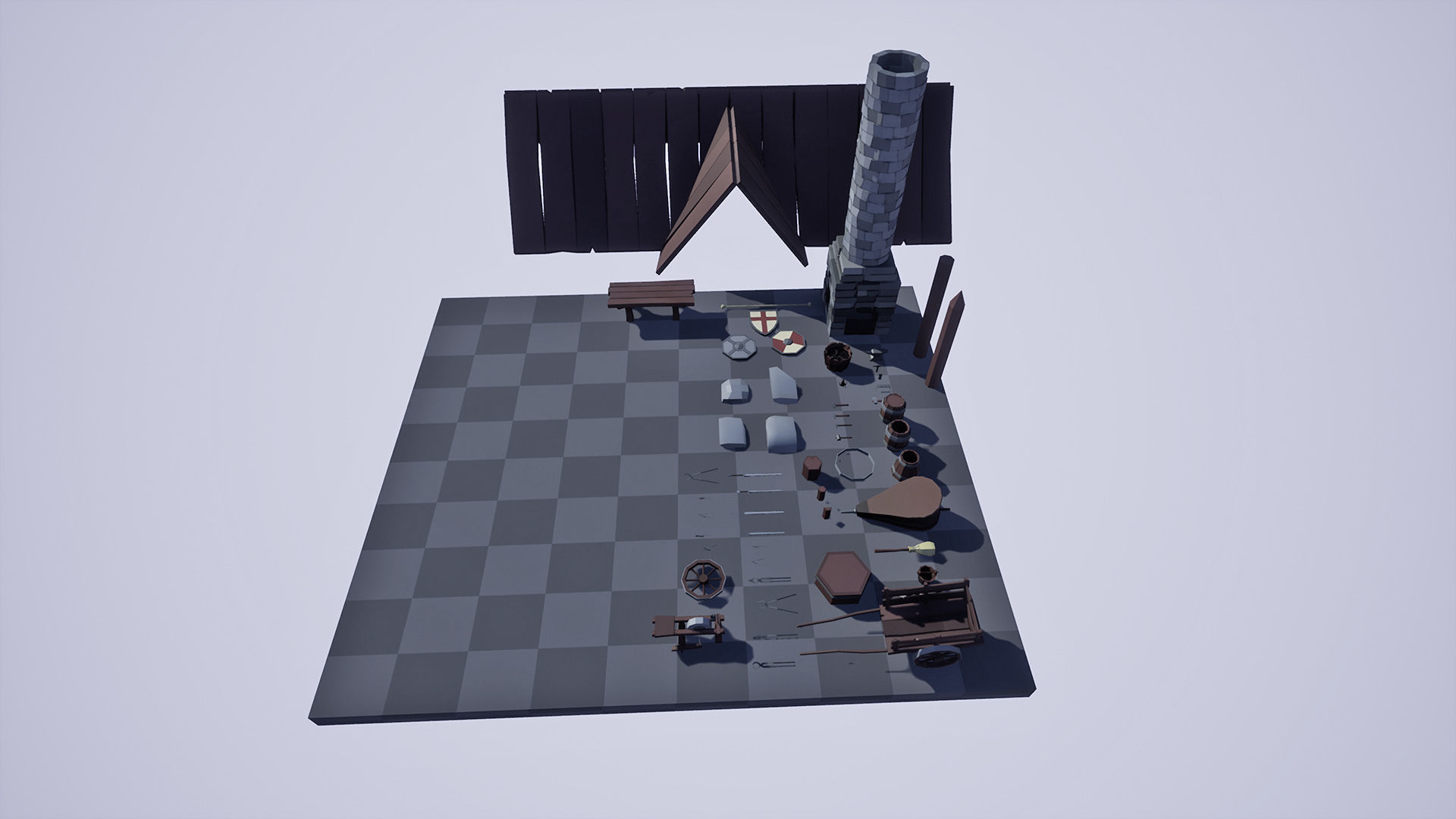 Stylized Medieval Forge  53 Assets Low-poly 3D model_18