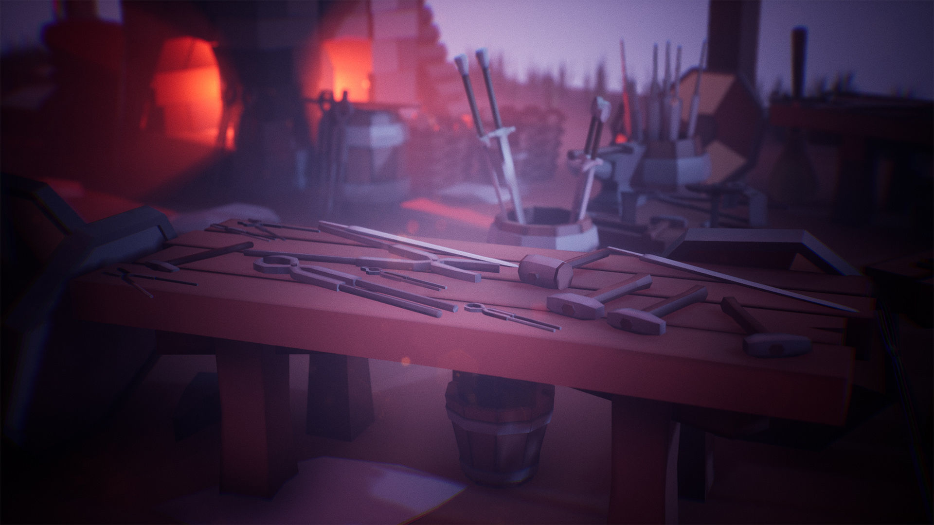 Stylized Medieval Forge  53 Assets Low-poly 3D model_14
