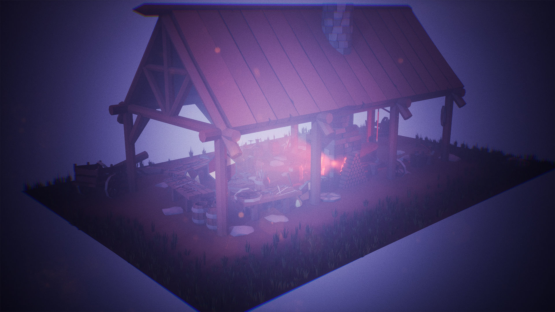 Stylized Medieval Forge  53 Assets Low-poly 3D model_1