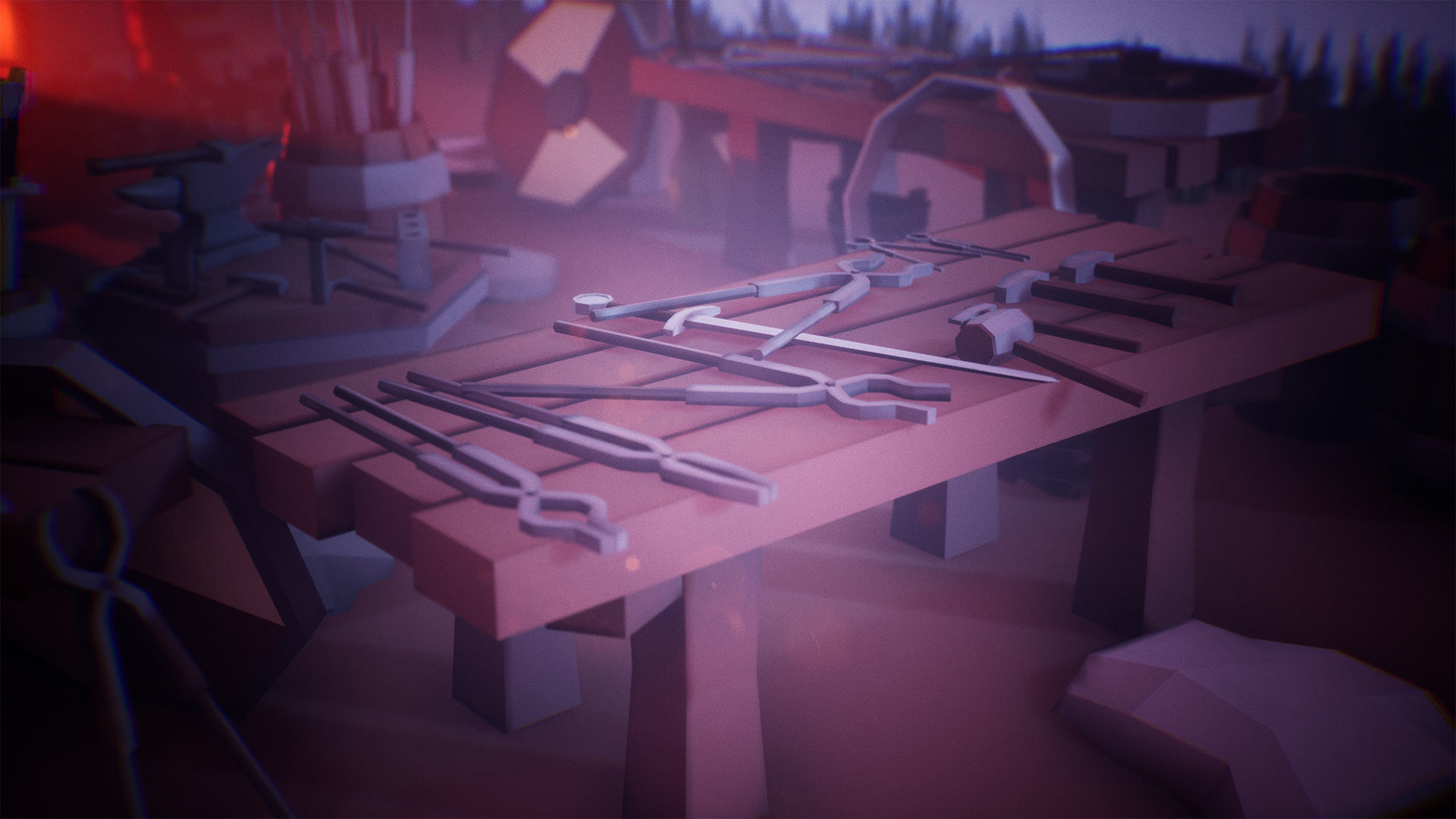 Stylized Medieval Forge  53 Assets Low-poly 3D model_13