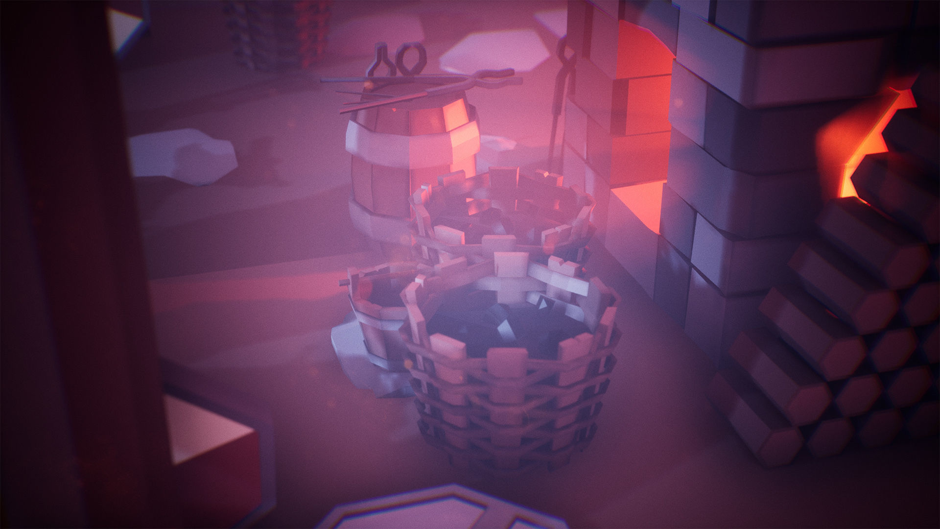 Stylized Medieval Forge  53 Assets Low-poly 3D model_11