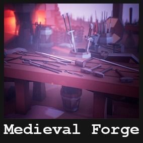 Stylized Medieval Forge  53 Assets Low-poly 3D model_20