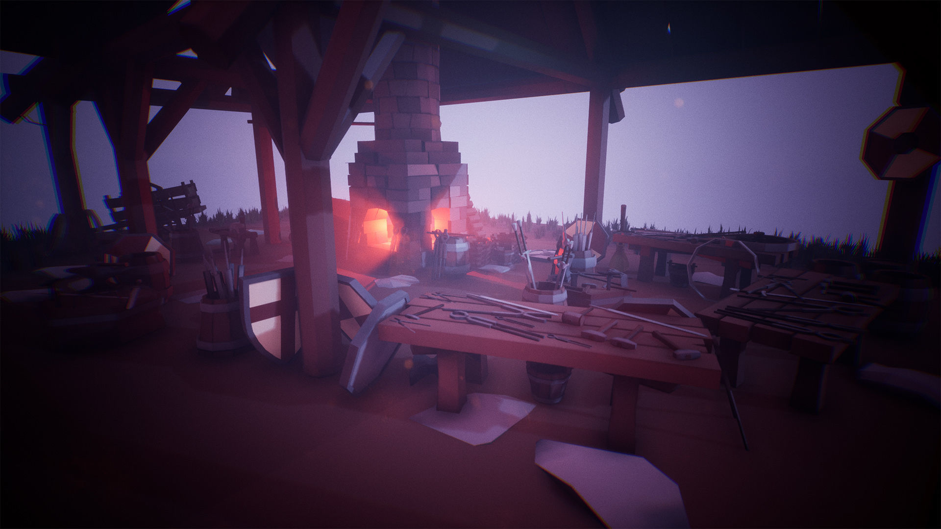 Stylized Medieval Forge  53 Assets Low-poly 3D model_8