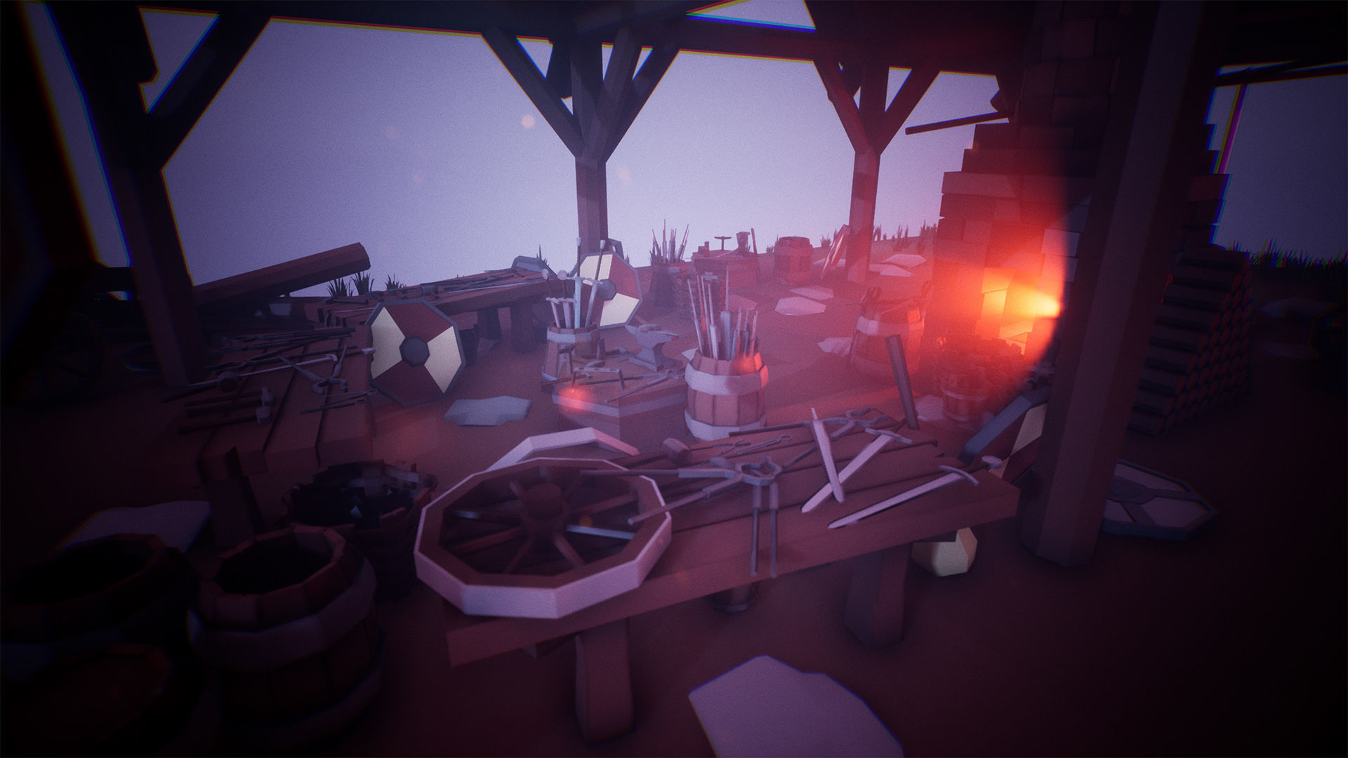 Stylized Medieval Forge  53 Assets Low-poly 3D model_7