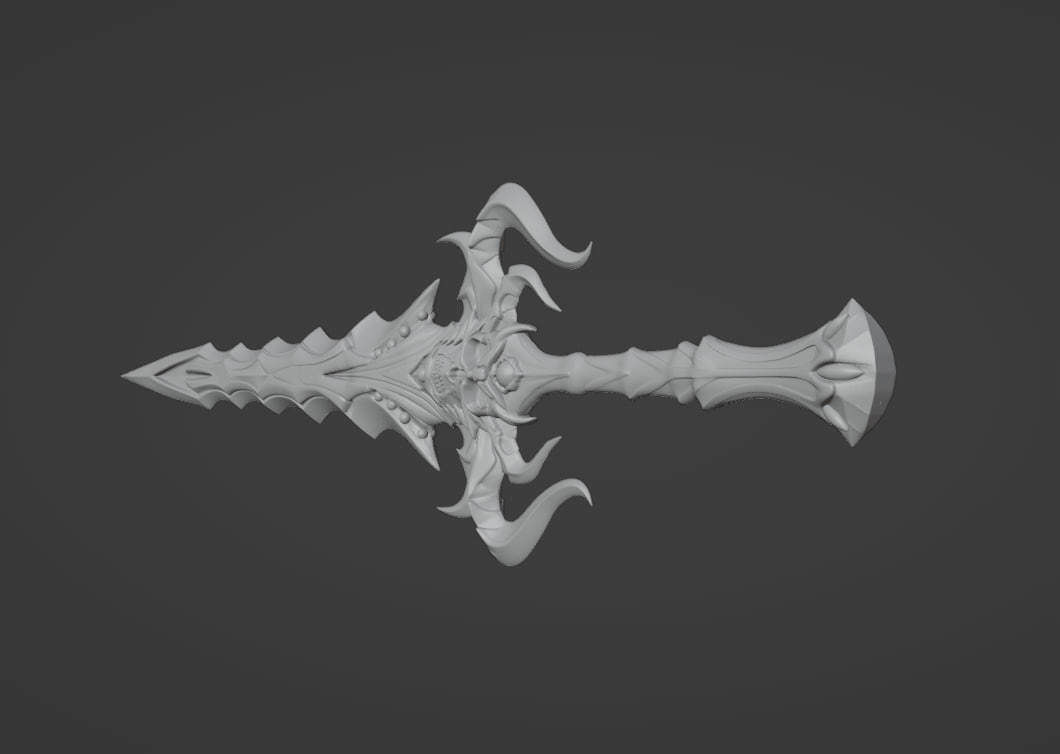 Skull Edge 3D model from Lineage2 Game 3D print 3D print model 3D print model_1