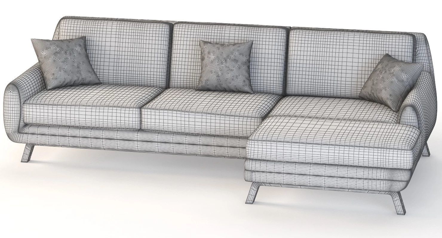 Joybird Calhoun Bi Sectional Chaise Lounge Corner Sofa 3D model_9