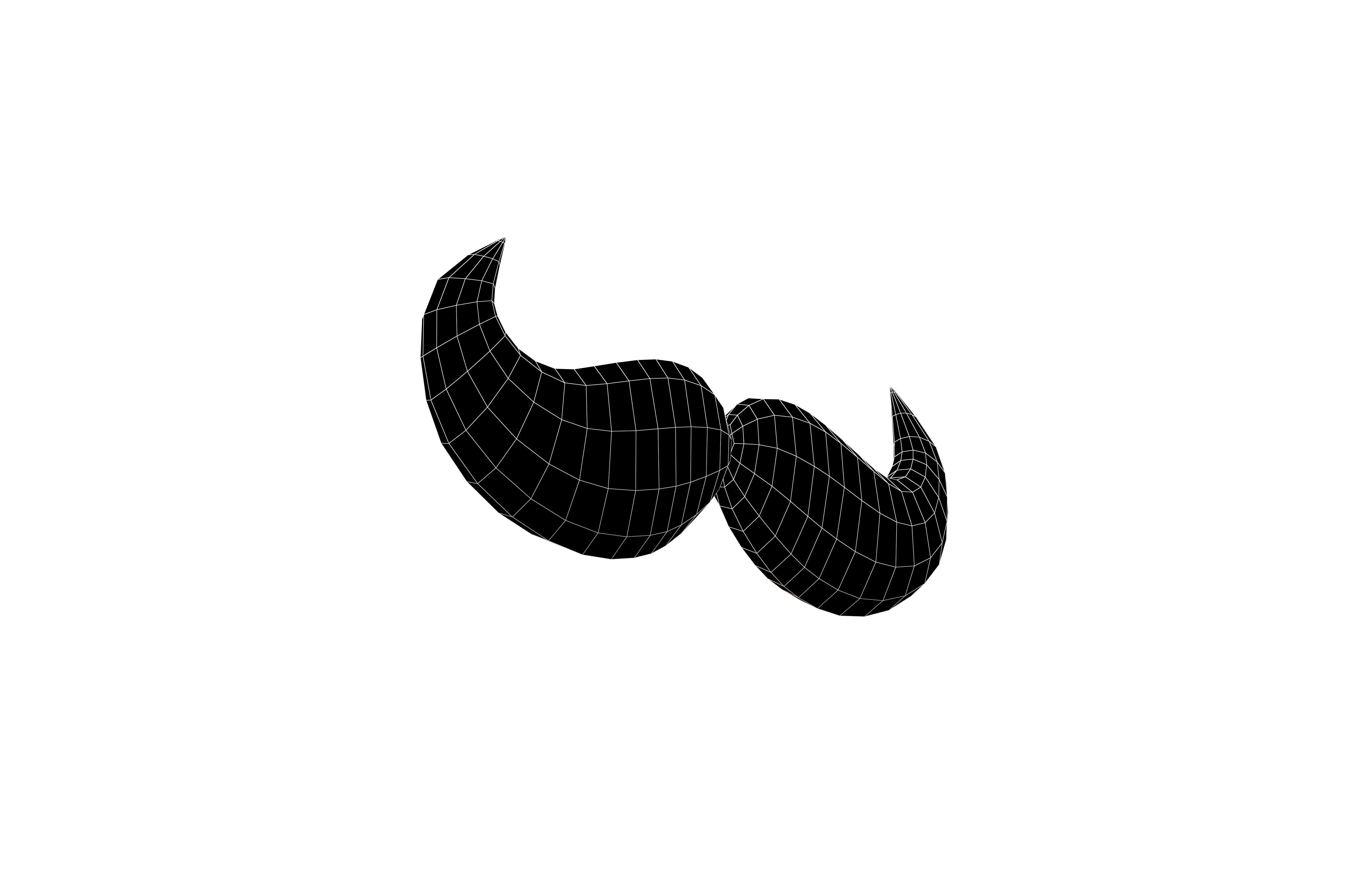 Cartoon Mustache v5 004 Low-poly 3D model_7