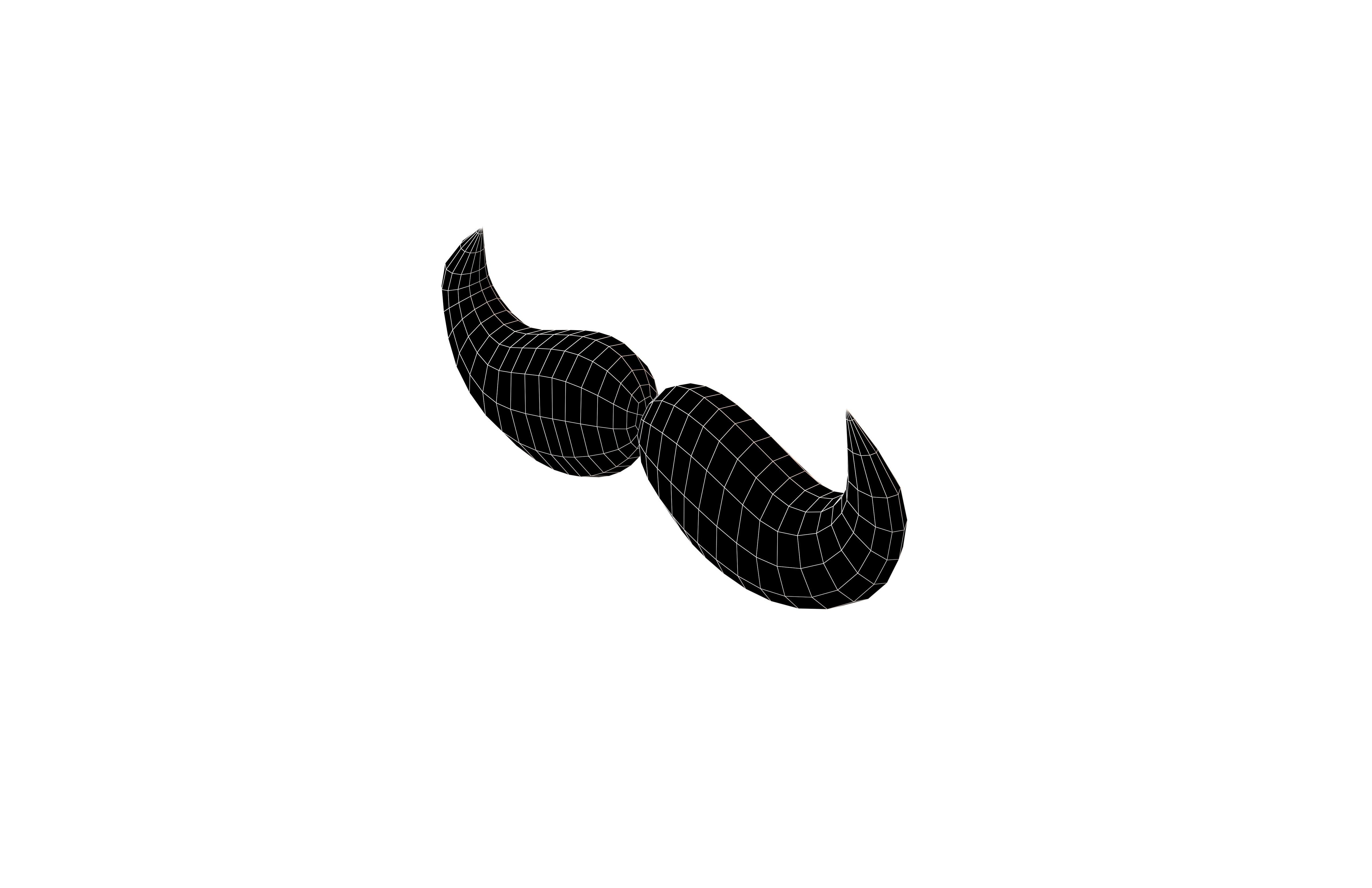 Cartoon Mustache v5 004 Low-poly 3D model_6