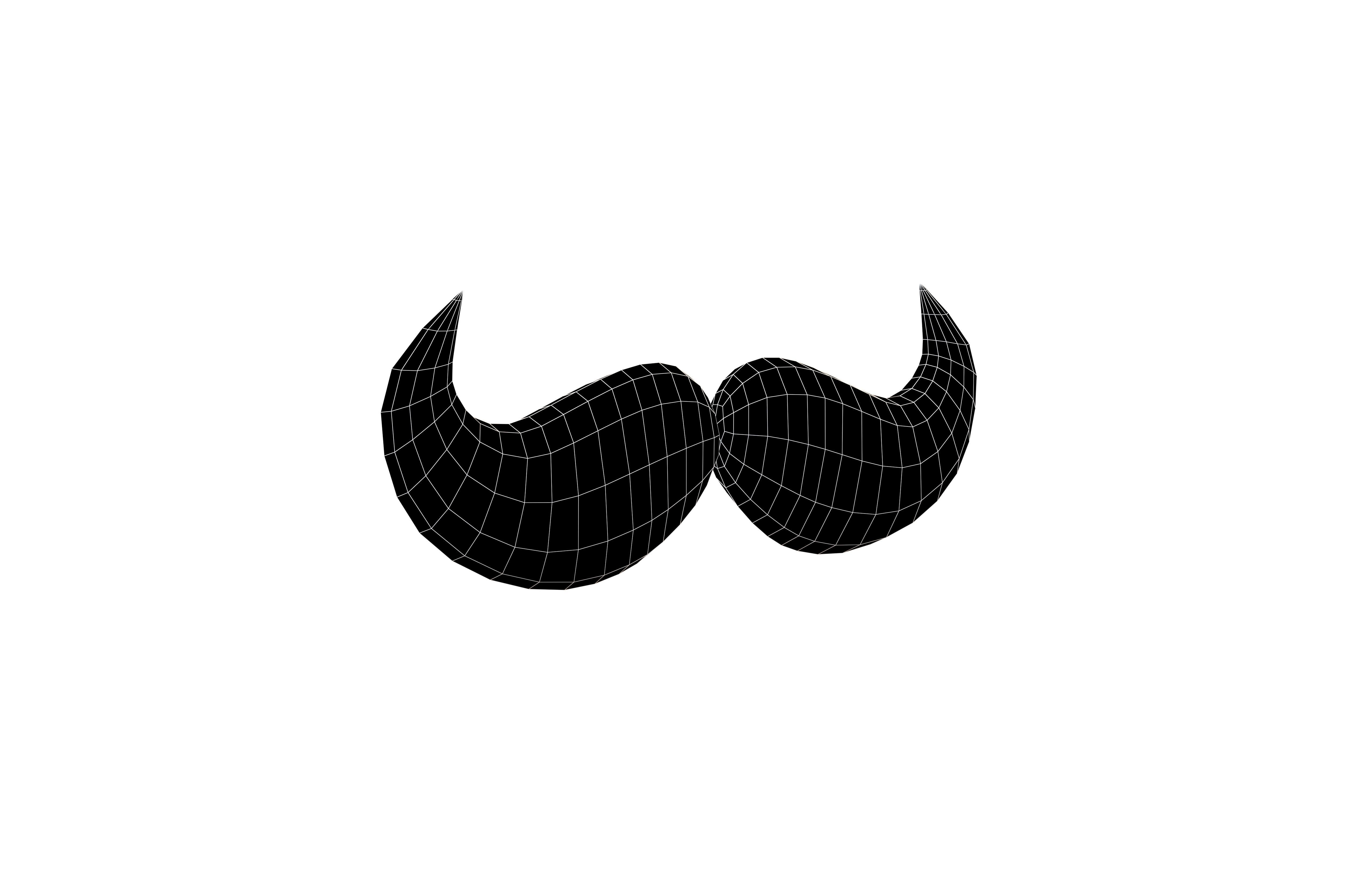 Cartoon Mustache v5 004 Low-poly 3D model_5