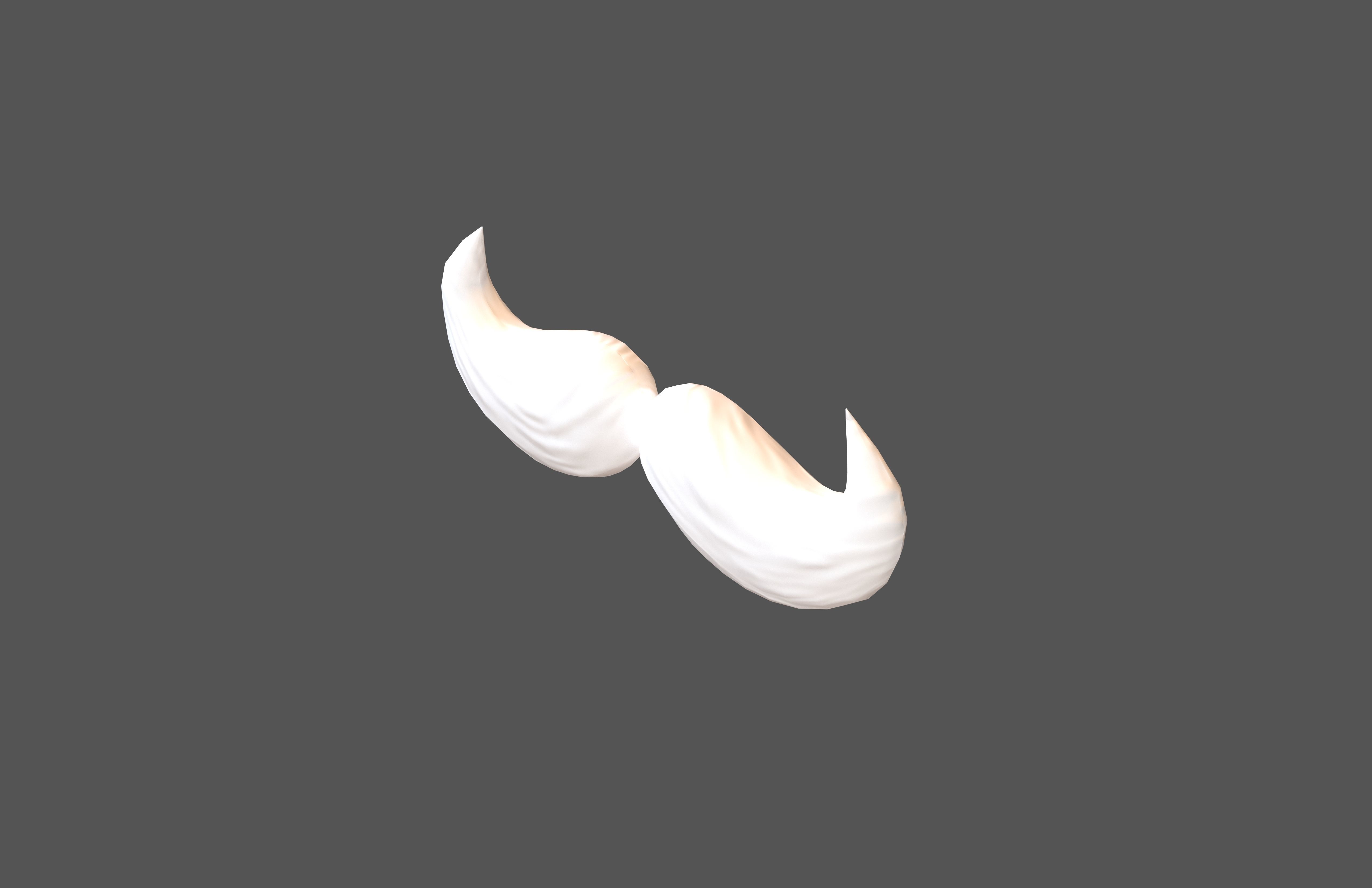 Cartoon Mustache v5 006 Low-poly 3D model_2