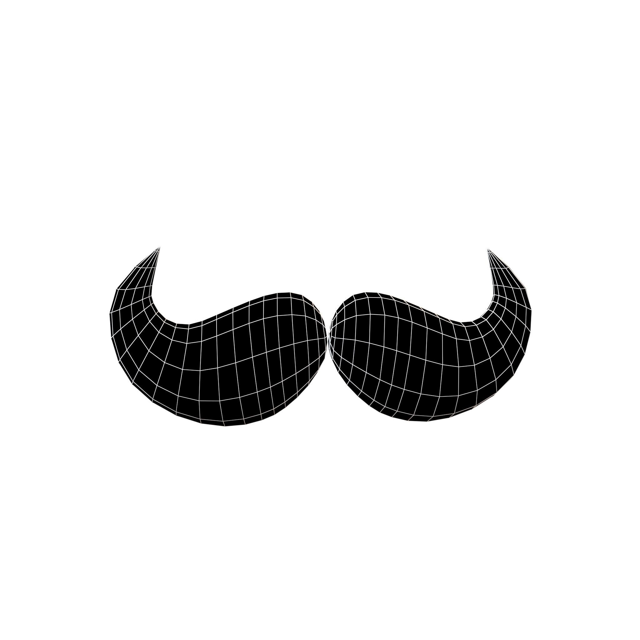 Cartoon Mustache v5 006 Low-poly 3D model_4