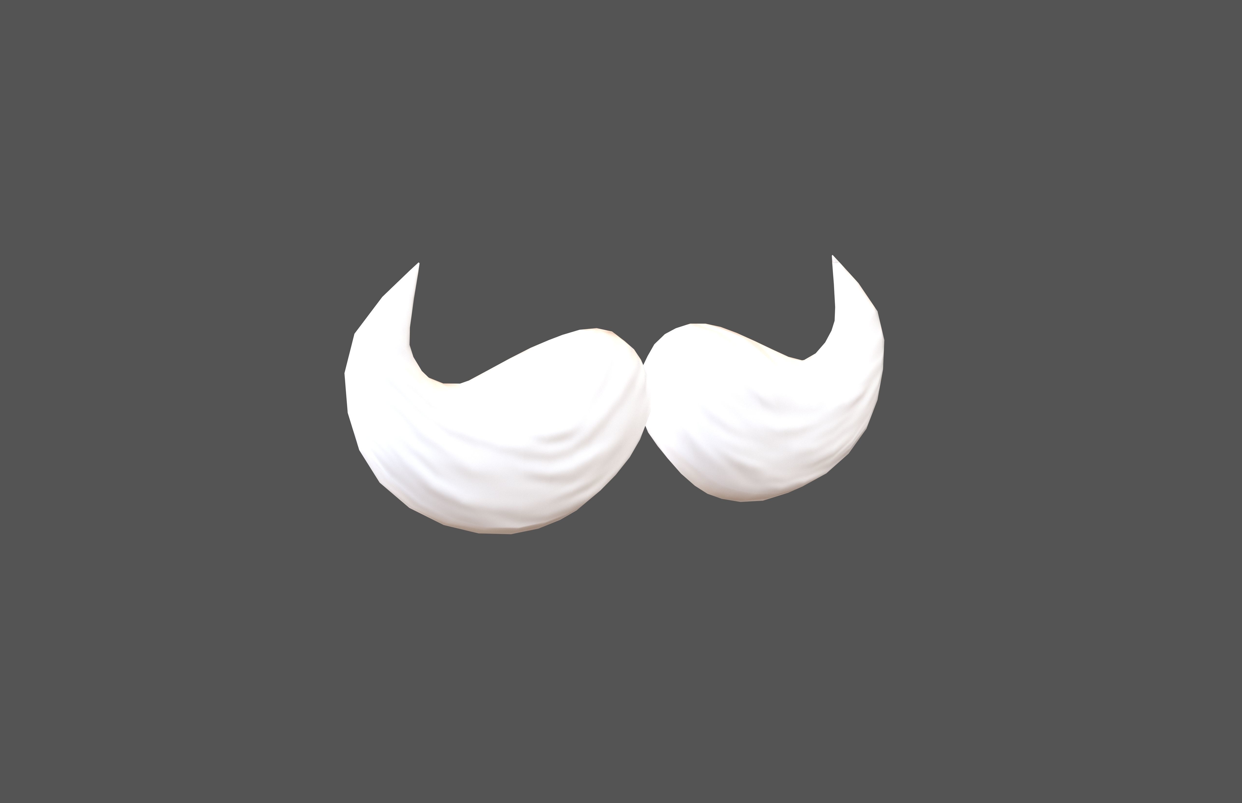 Cartoon Mustache v5 006 Low-poly 3D model_1