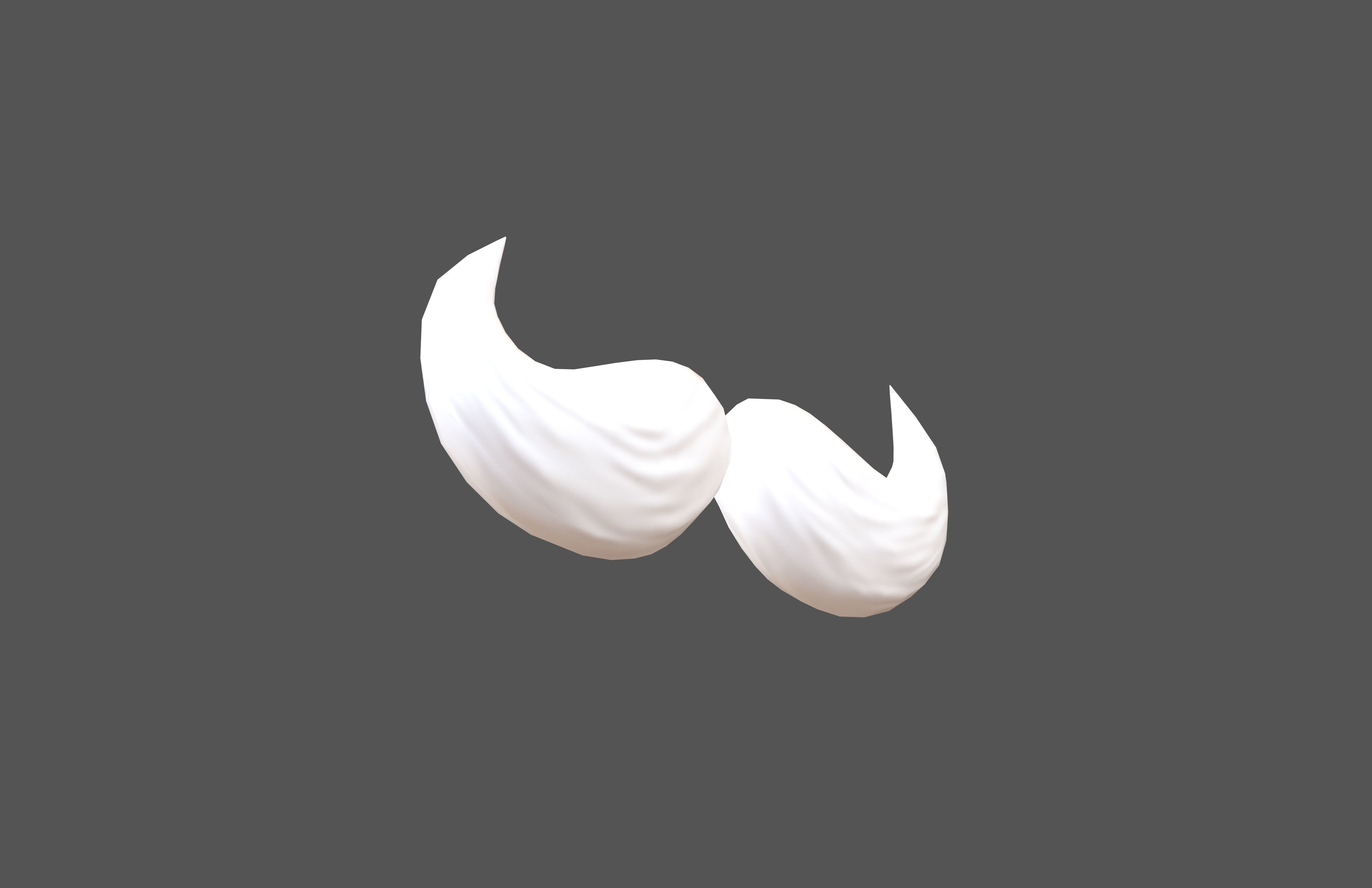 Cartoon Mustache v5 006 Low-poly 3D model_3