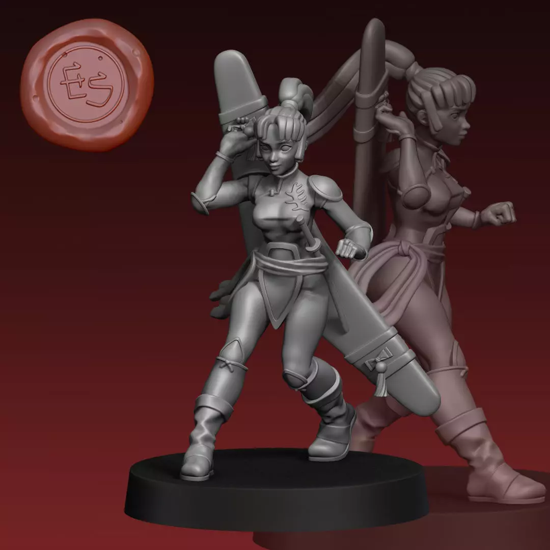 Sango - Inuyasha - 32mm Miniature 3D print model_0