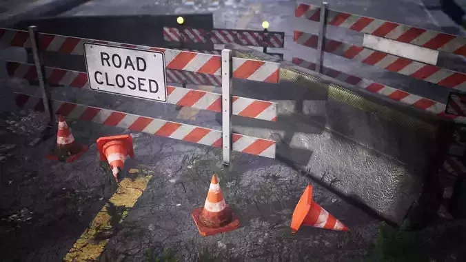 Street Props  49 Assets Low-poly 3D model