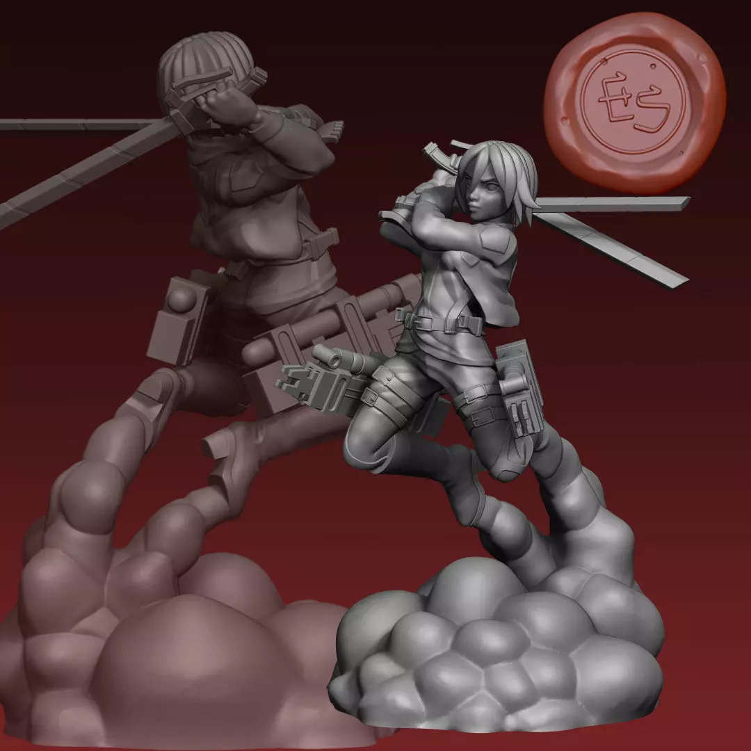 Mikasa  Ackerman - Attack on Titan - 32mm Miniature 3D print model_0
