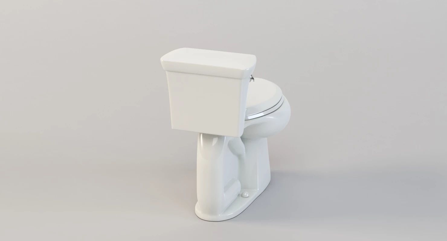 Kohler Highline K 3999 Comfort Height Toilet Commode with Lever 3D