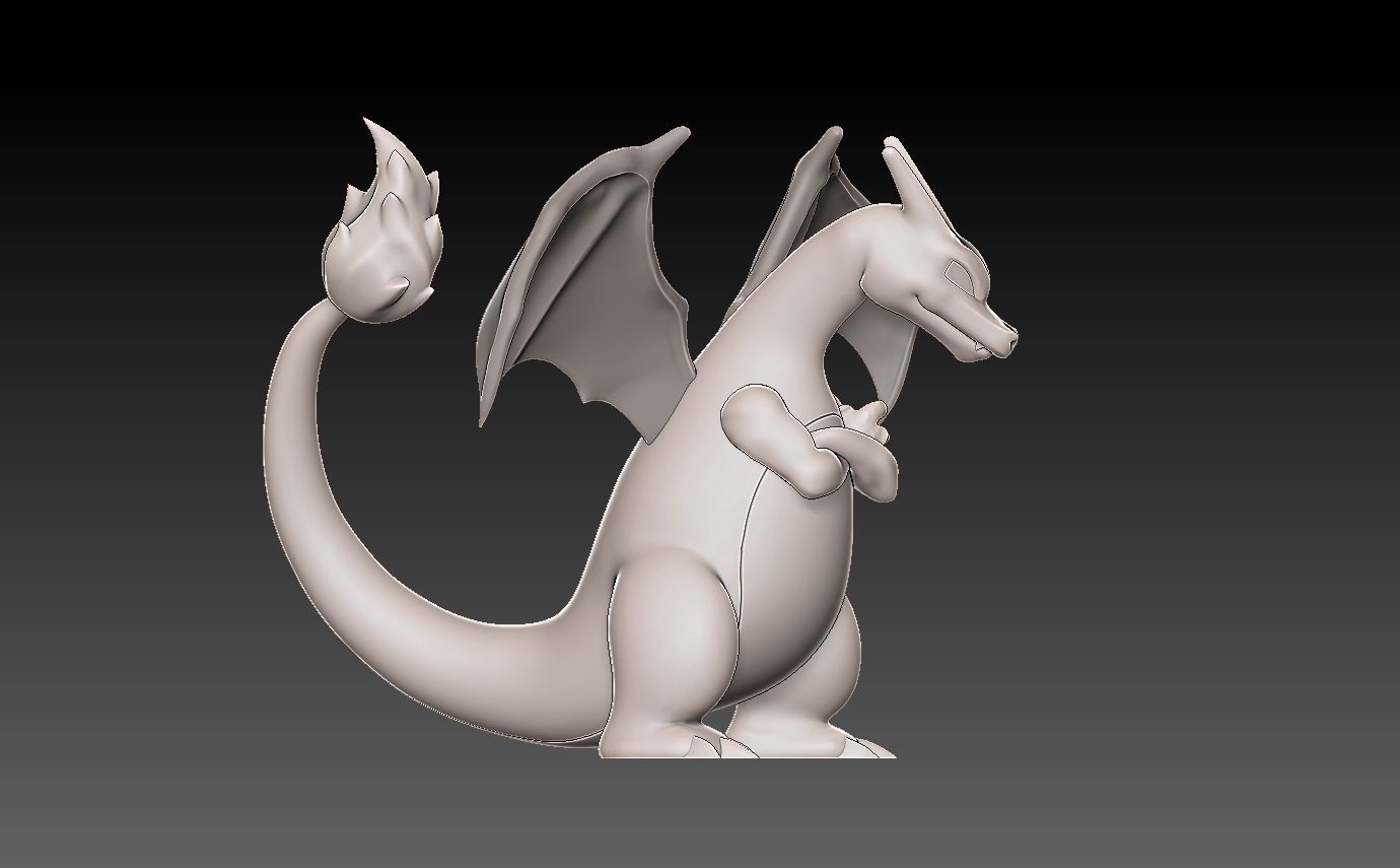 Pokemon charizard with cuts and plugs 3D print model_13