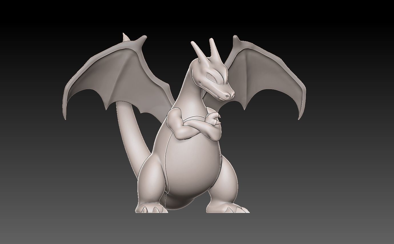 Pokemon charizard with cuts and plugs 3D print model_6