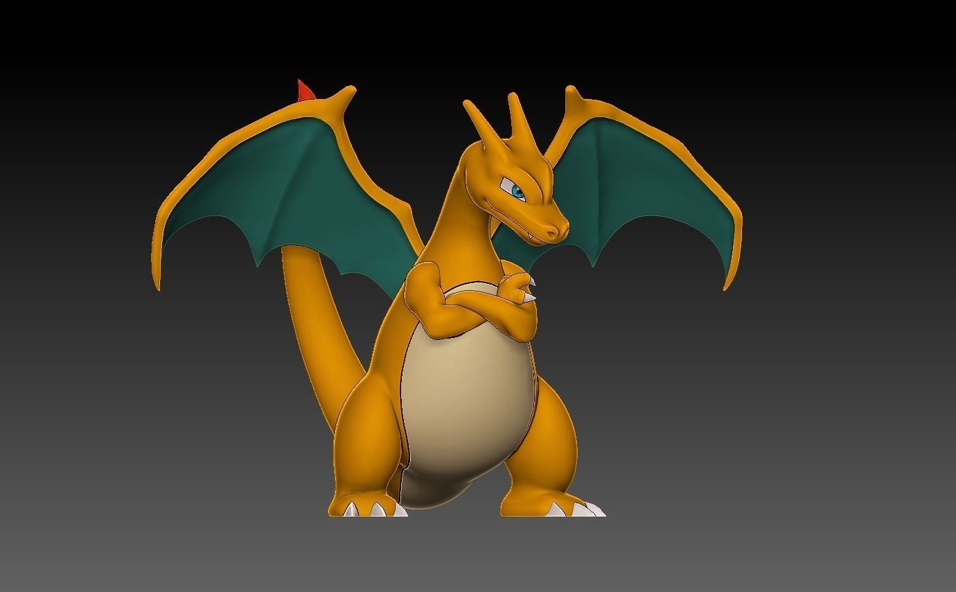 Pokemon charizard with cuts and plugs 3D print model_14