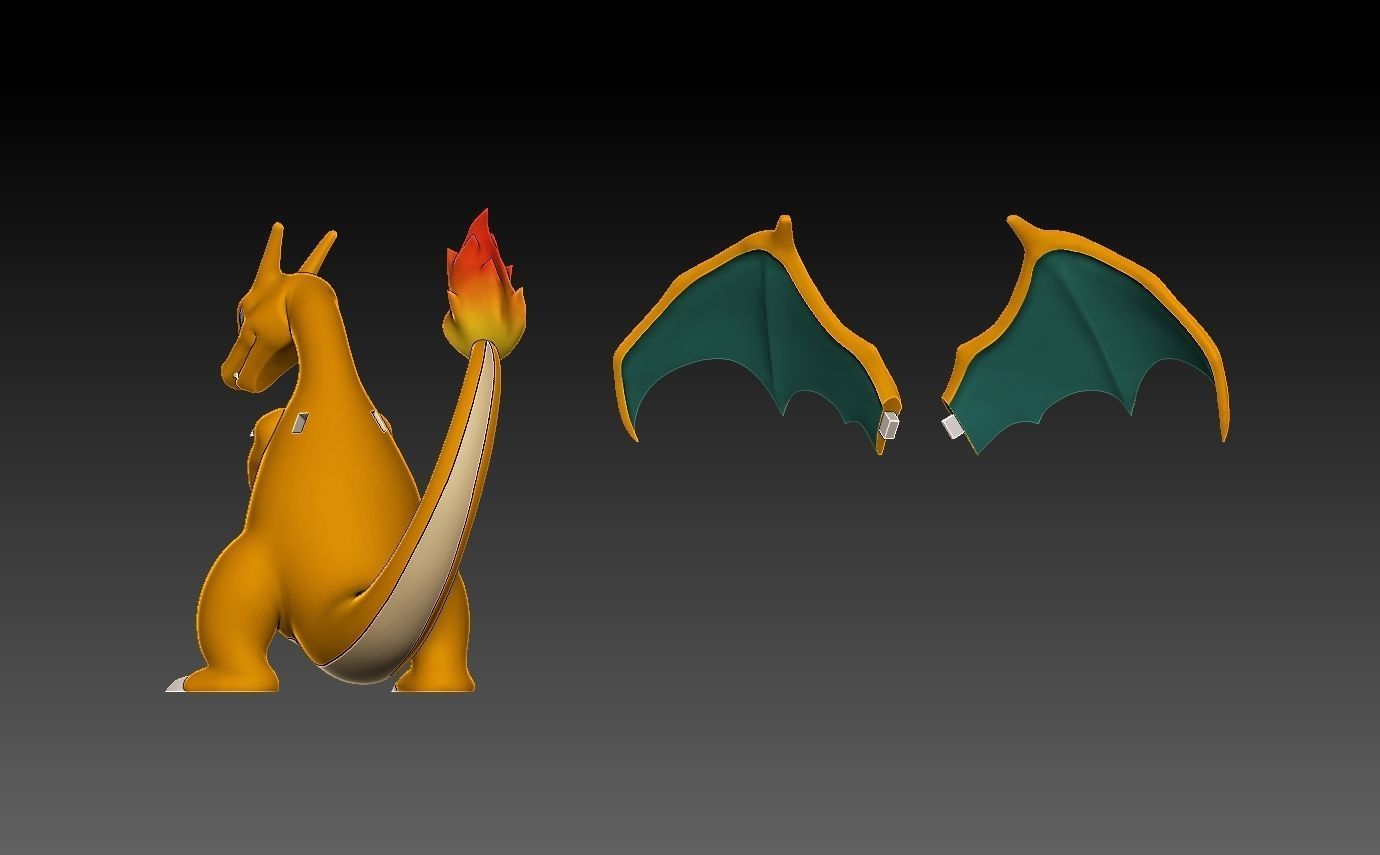 Pokemon charmander evolution pack 3D print model_6